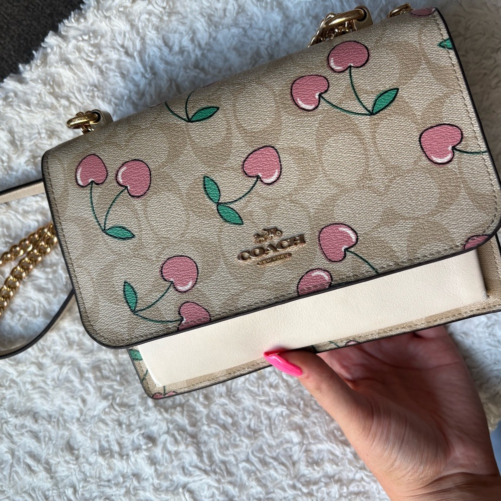 Coach Floral Tan and Cream Crossbody Bag